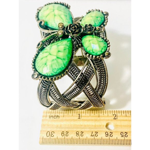 Green Butterfly Cuff Bracelet - Picture 8 of 8